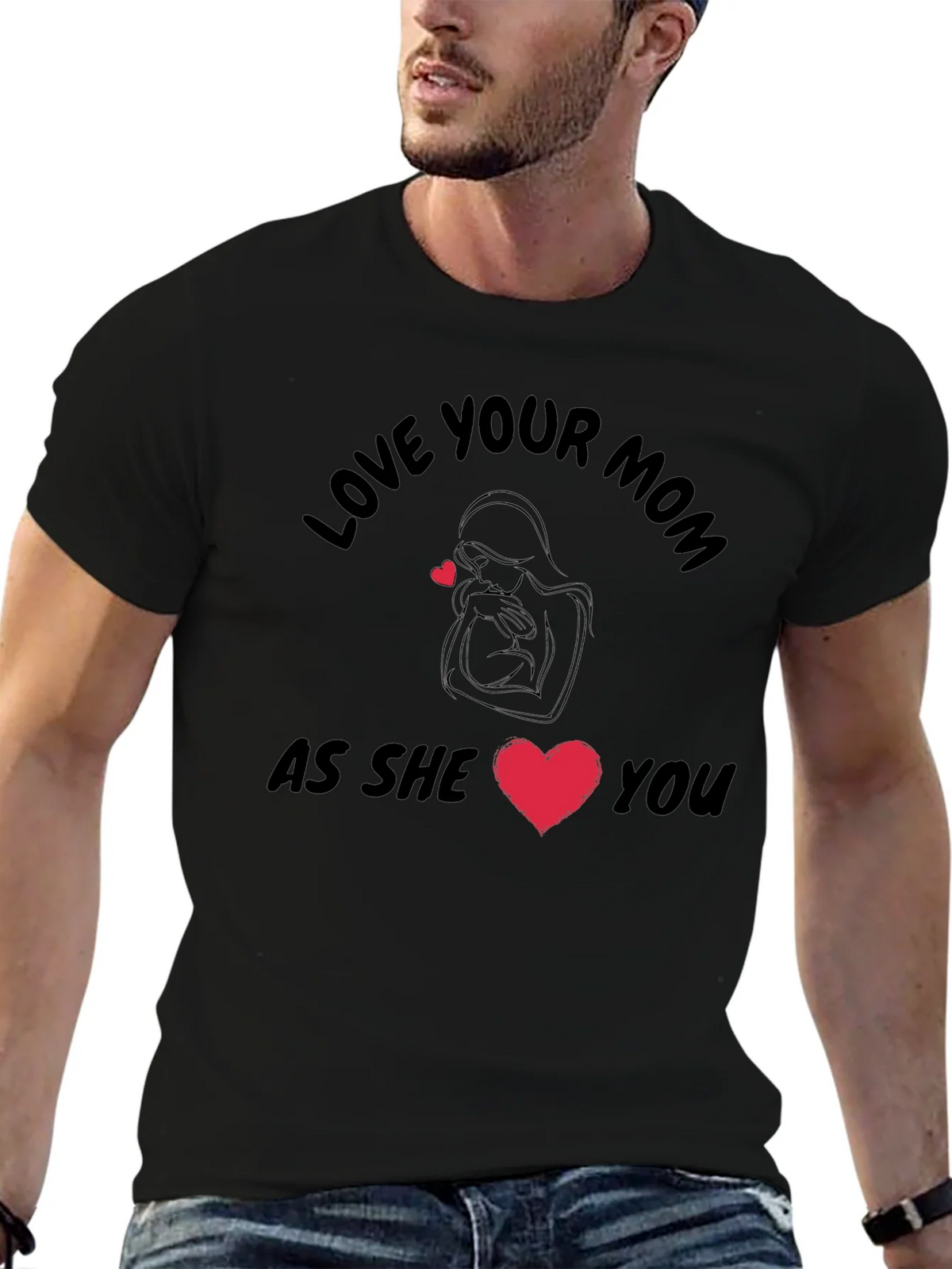 Love Your Mom Black T-Shirt product image 5