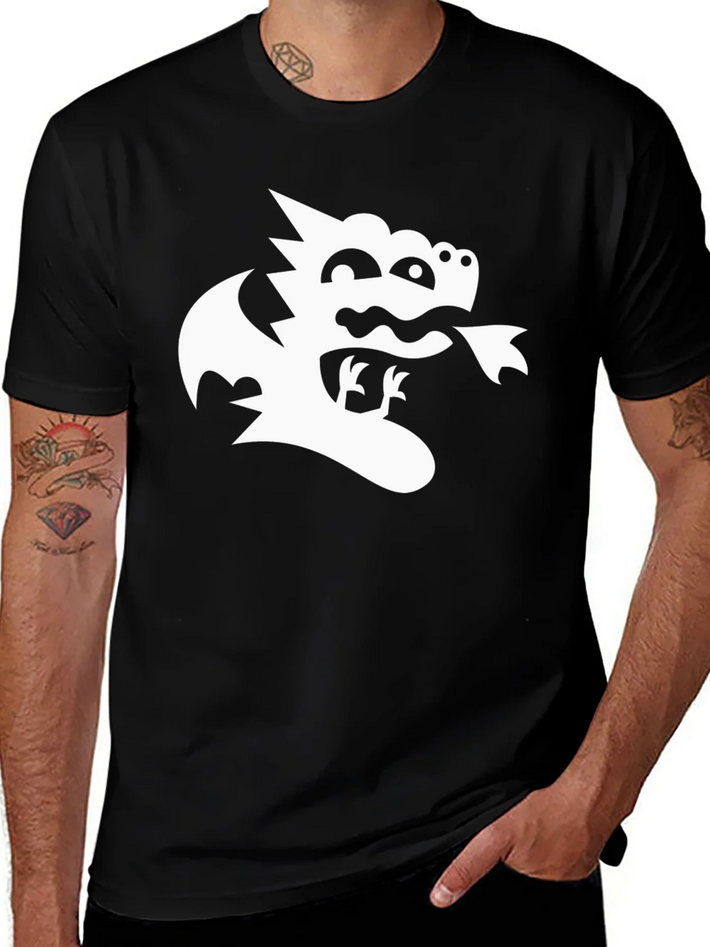Dragon Graphic Black T-Shirt - Whimsical Tee product image 1