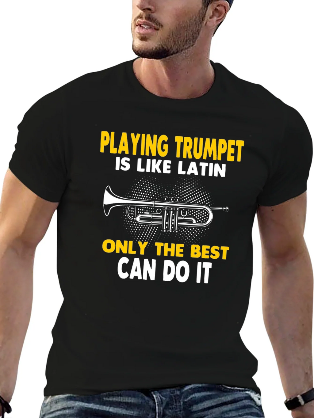 Trumpet Player Tee: Playing Is Like Latin product image 6
