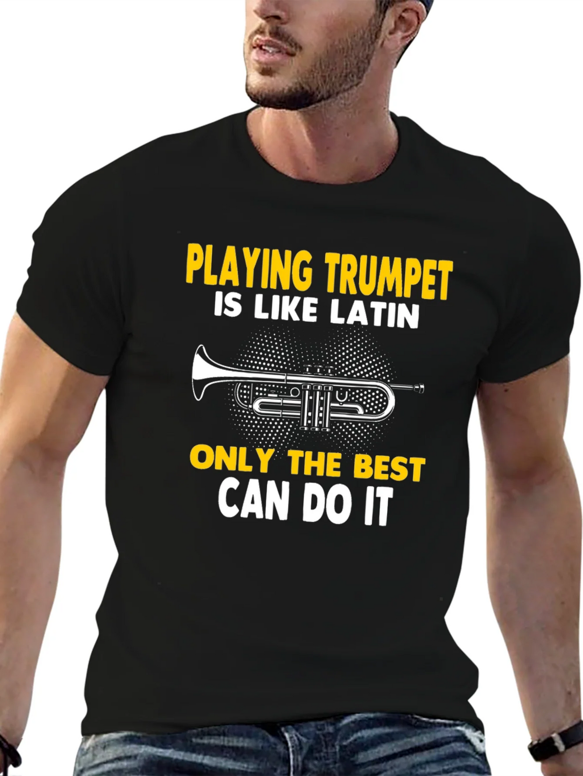 Trumpet Player Tee: Playing Is Like Latin product image 6