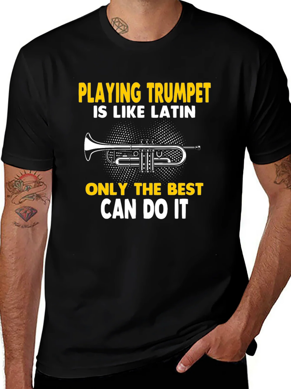 Trumpet Player Tee: Playing Is Like Latin product image 1
