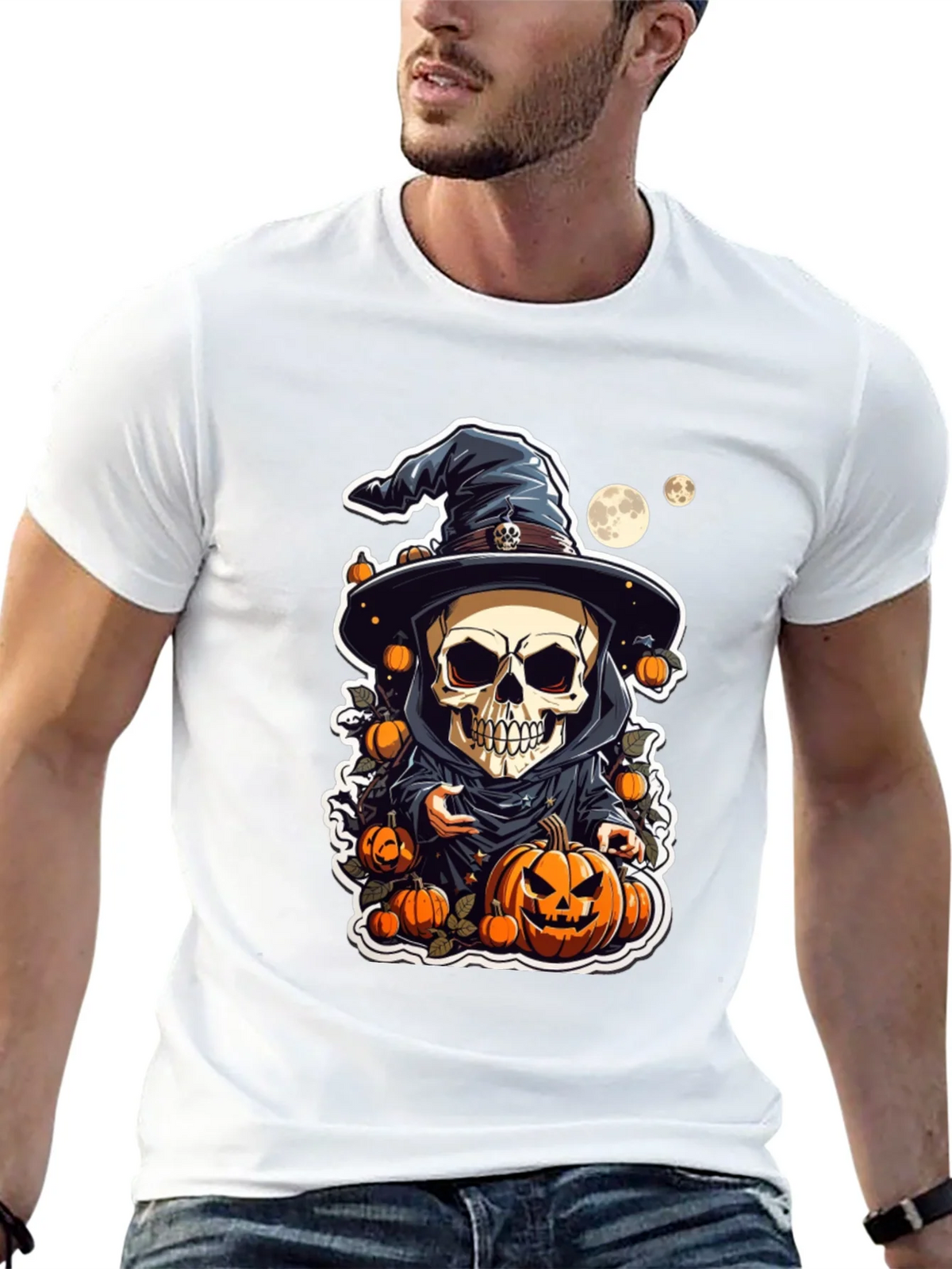 Halloween Skeleton Wizard T-Shirt product image 10