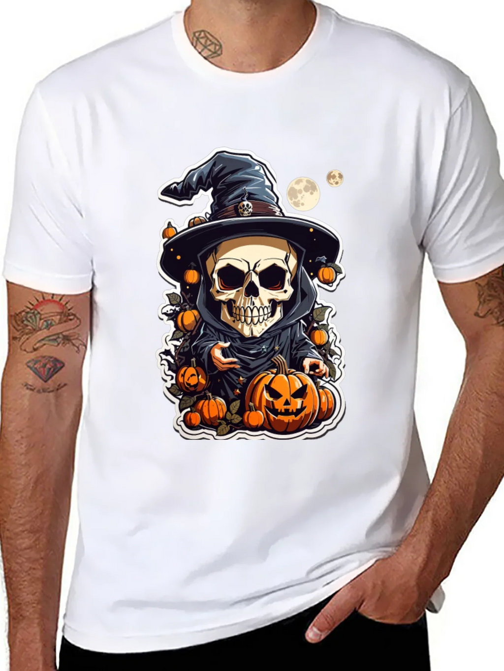 Halloween Skeleton Wizard T-Shirt product image 6