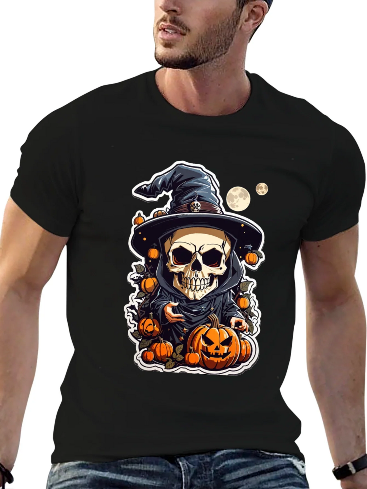 Halloween Skeleton Wizard T-Shirt product image 5