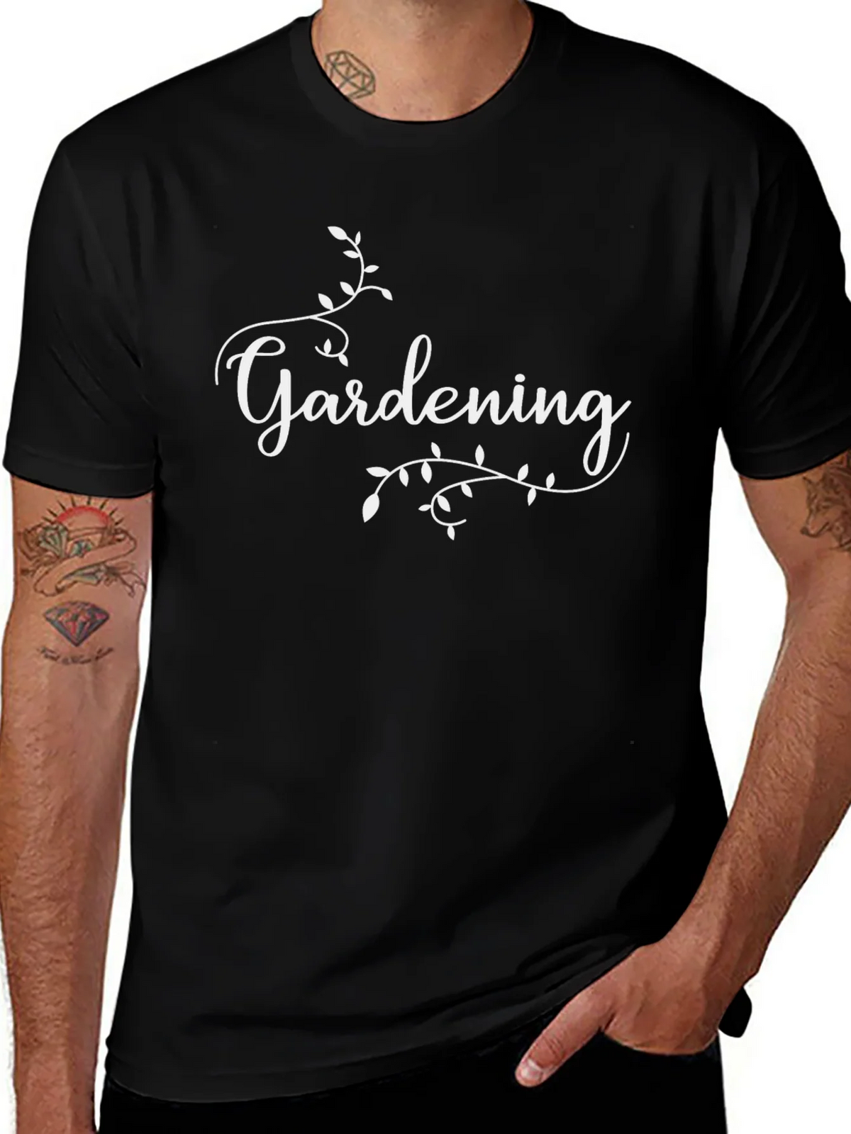 Gardening Script Black T-Shirt product image 1