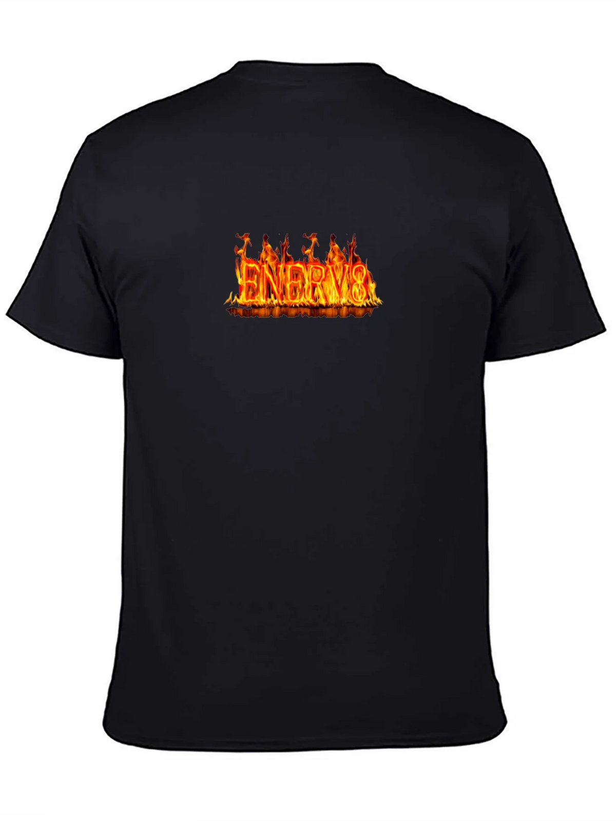 Flaming ENERGY8 Graphic Tee - Black Cotton T-Shirt product image 4