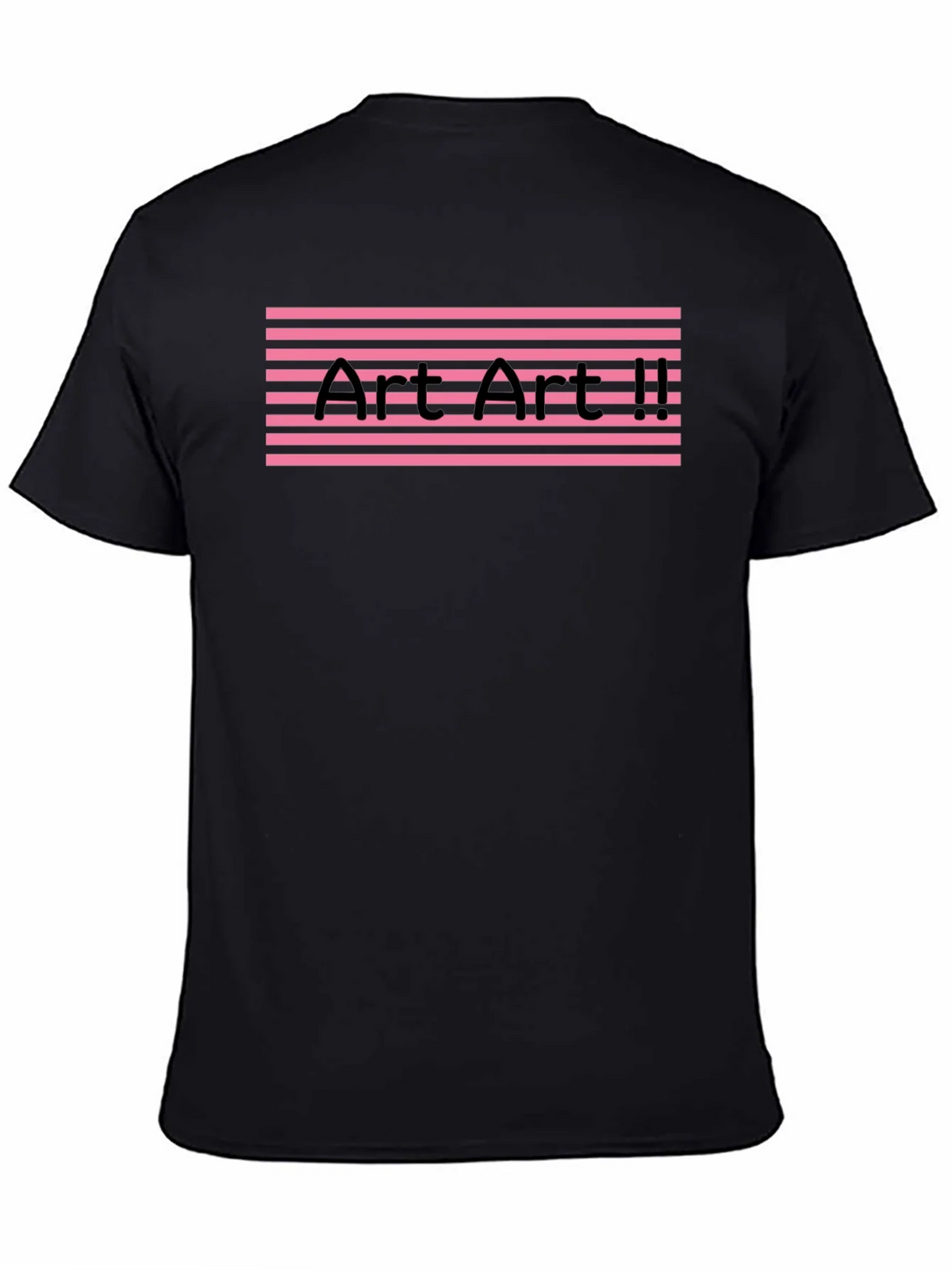 Art II Graphic Tee - Pink Stripes Black T-Shirt product image 3