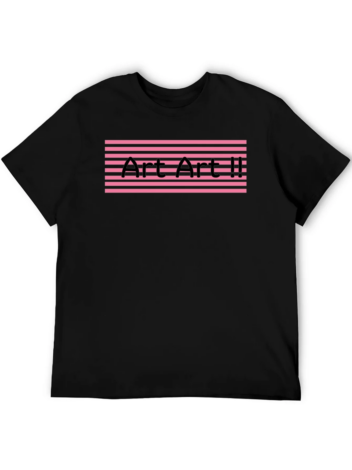 Art II Graphic Tee - Pink Stripes Black T-Shirt product image 4