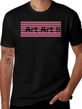 Art II Graphic Tee - Pink Stripes Black T-Shirt product image 1