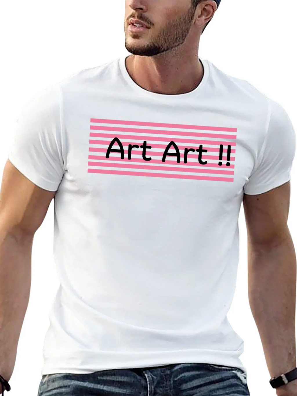 Art II Graphic Tee - Pink Stripes Black T-Shirt product image 9