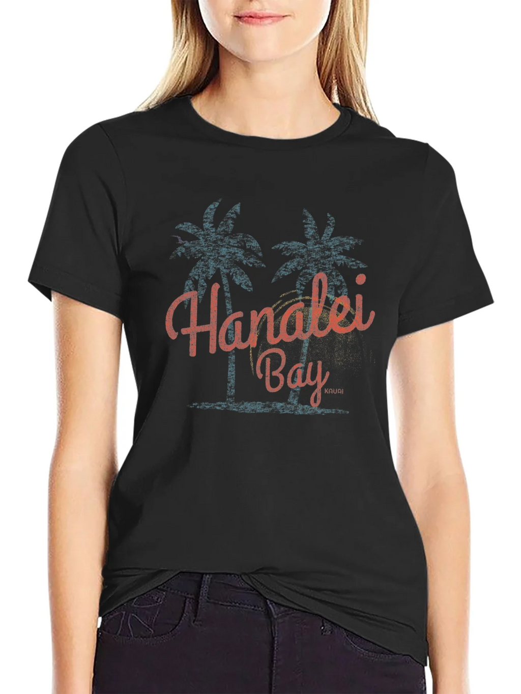 Hanalei Bay Graphic T-Shirt - Retro Palm Tree Design product image 2