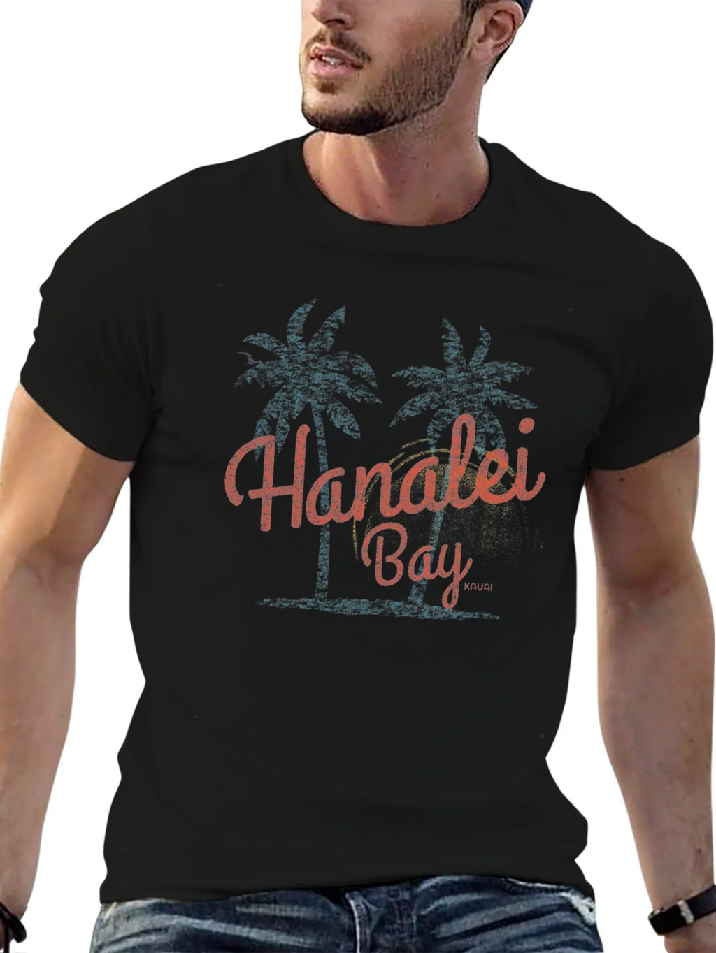 Hanalei Bay Graphic T-Shirt - Retro Palm Tree Design product image 6