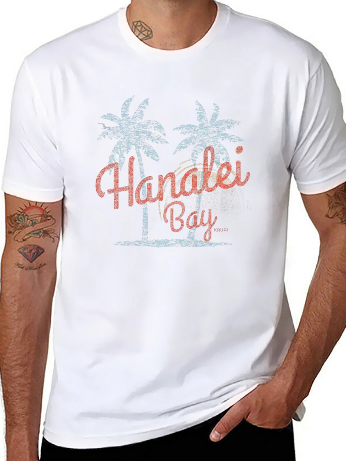 Hanalei Bay Graphic T-Shirt - Retro Palm Tree Design product image 7