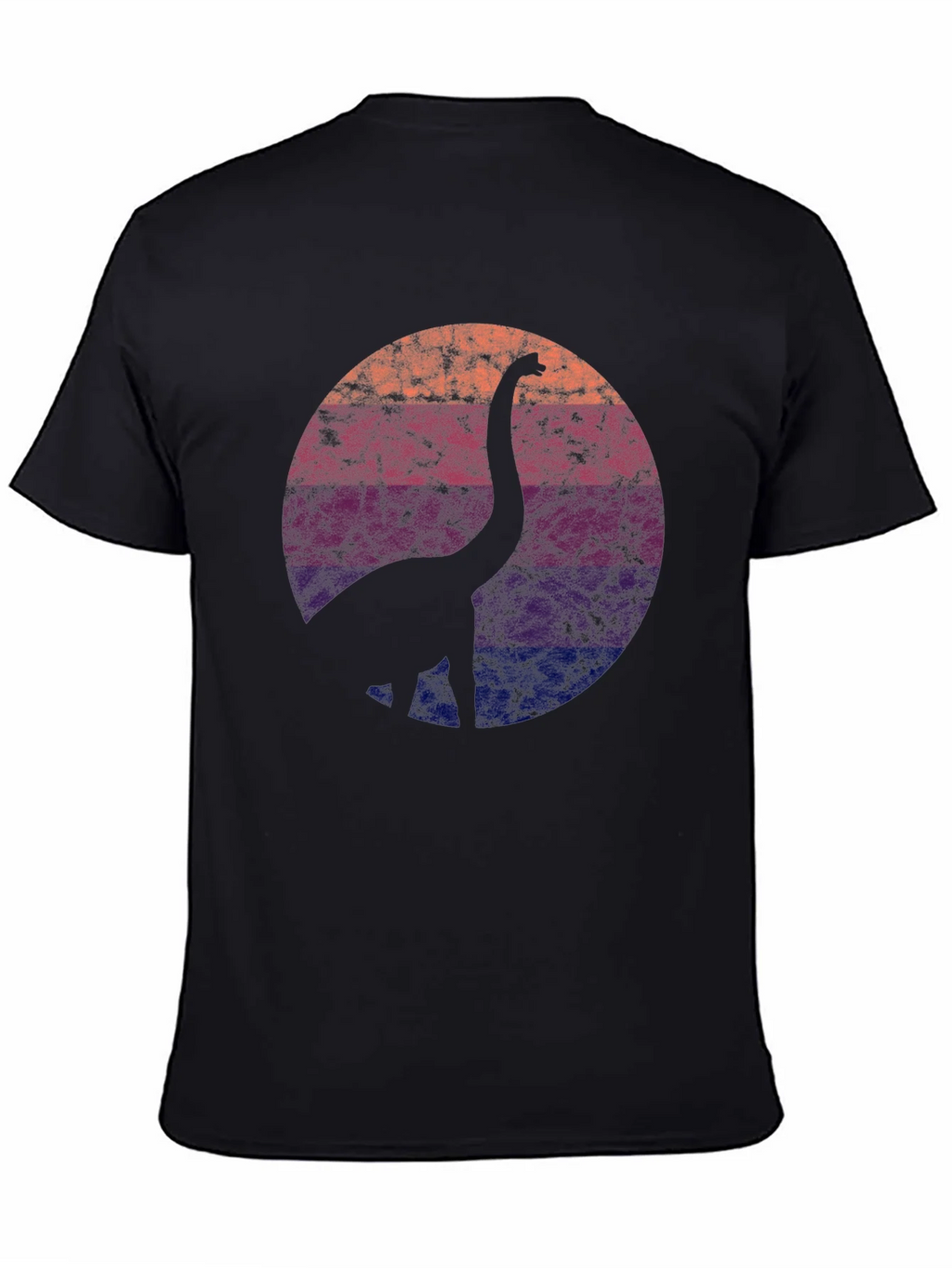 Retro Dinosaur Silhouette Graphic Tee - Black product image 4