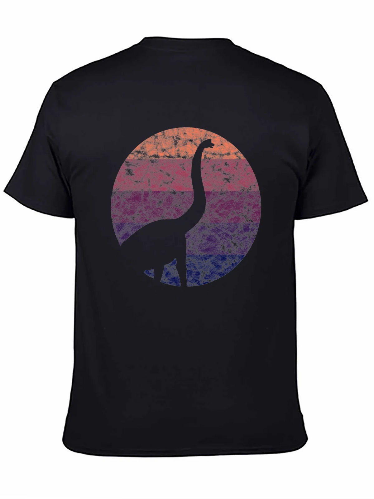 Retro Dinosaur Silhouette Graphic Tee - Black product image 4