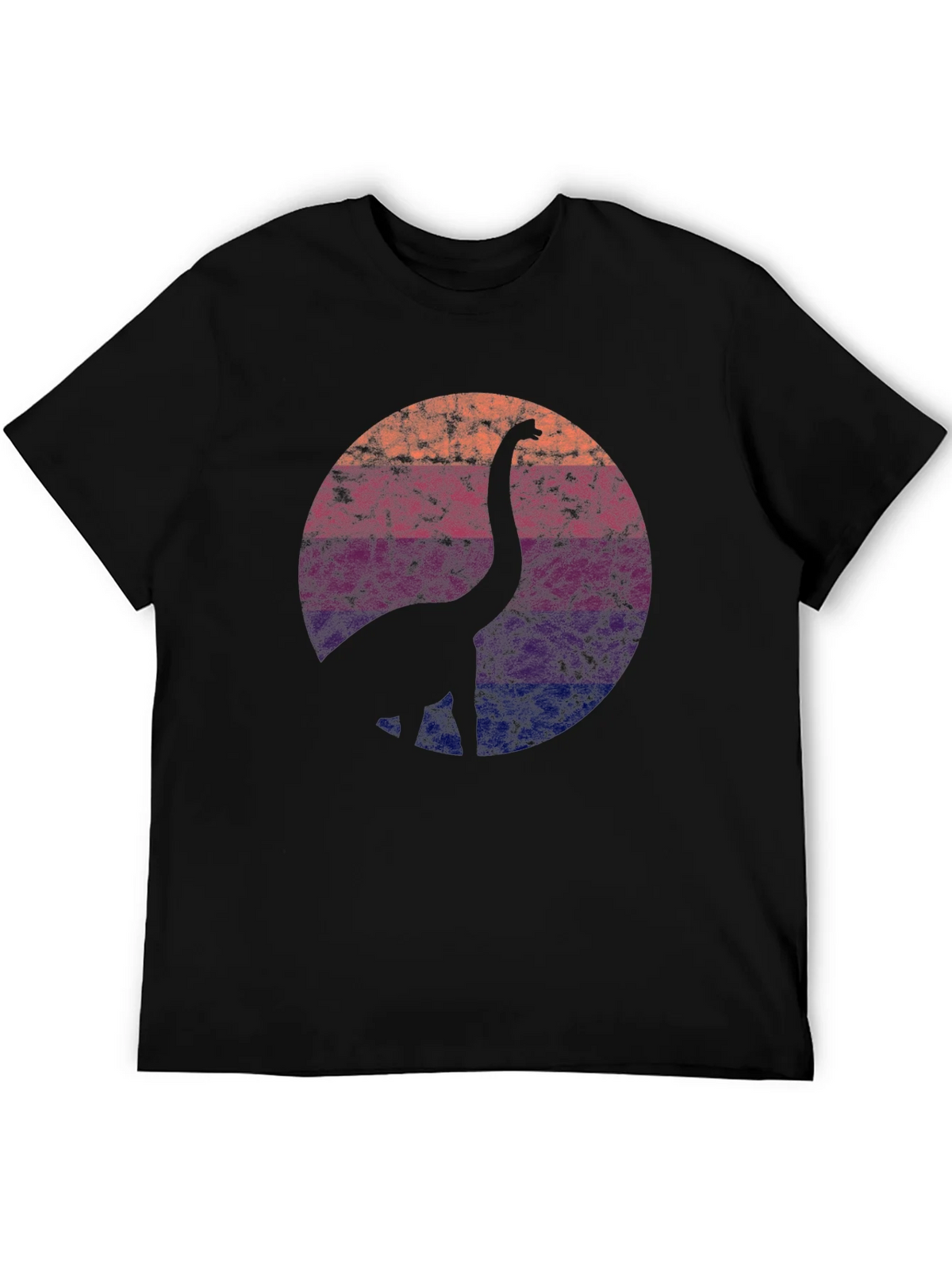 Retro Dinosaur Silhouette Graphic Tee - Black product image 5