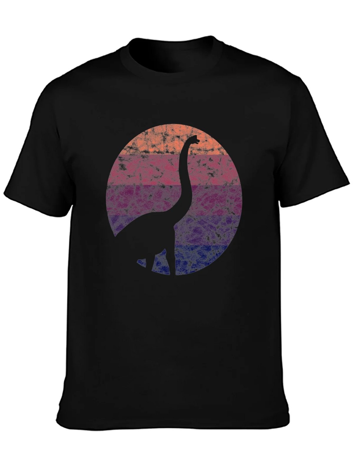 Retro Dinosaur Silhouette Graphic Tee - Black product image 3