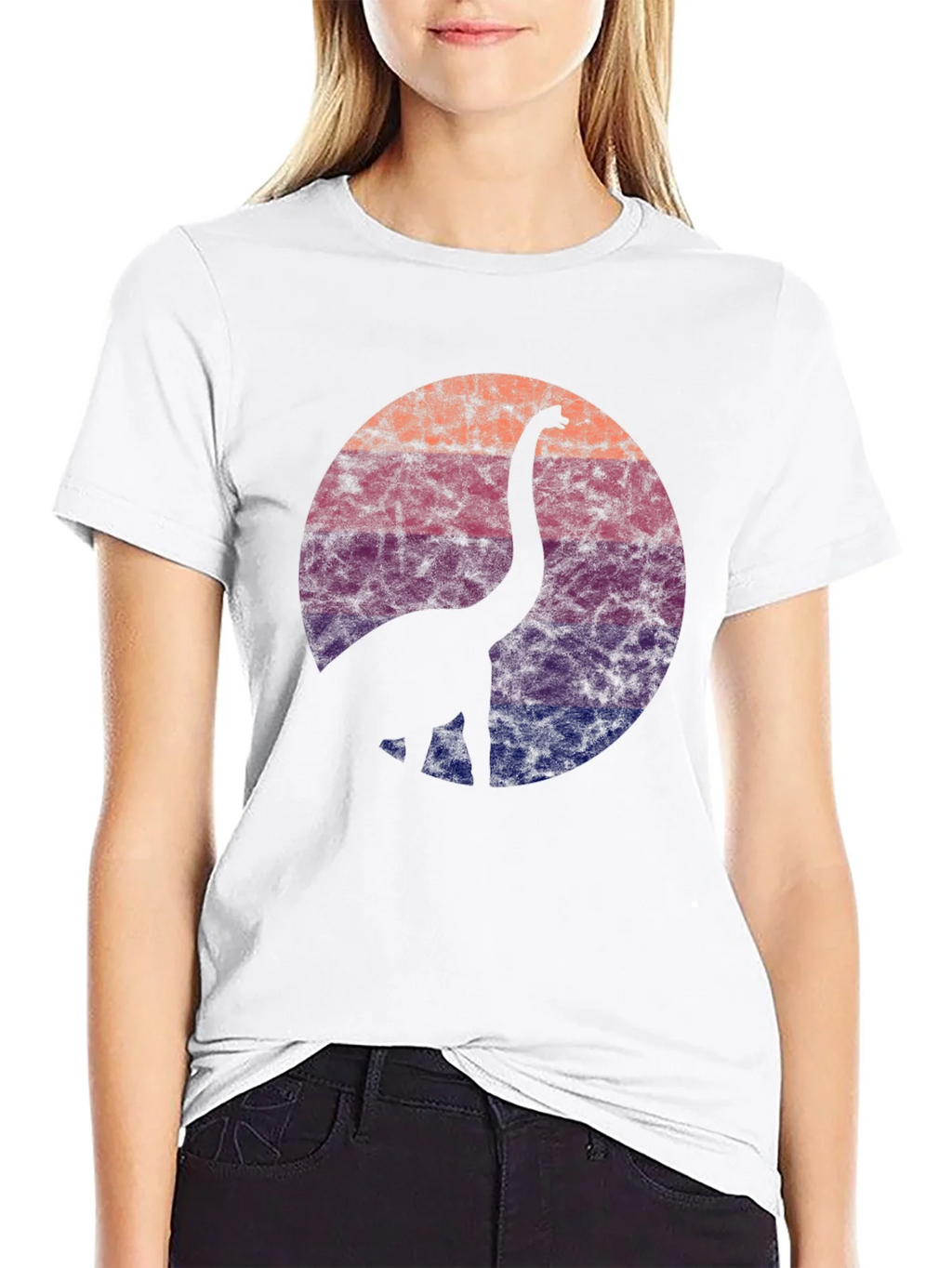Retro Dinosaur Silhouette Graphic Tee - Black product image 8