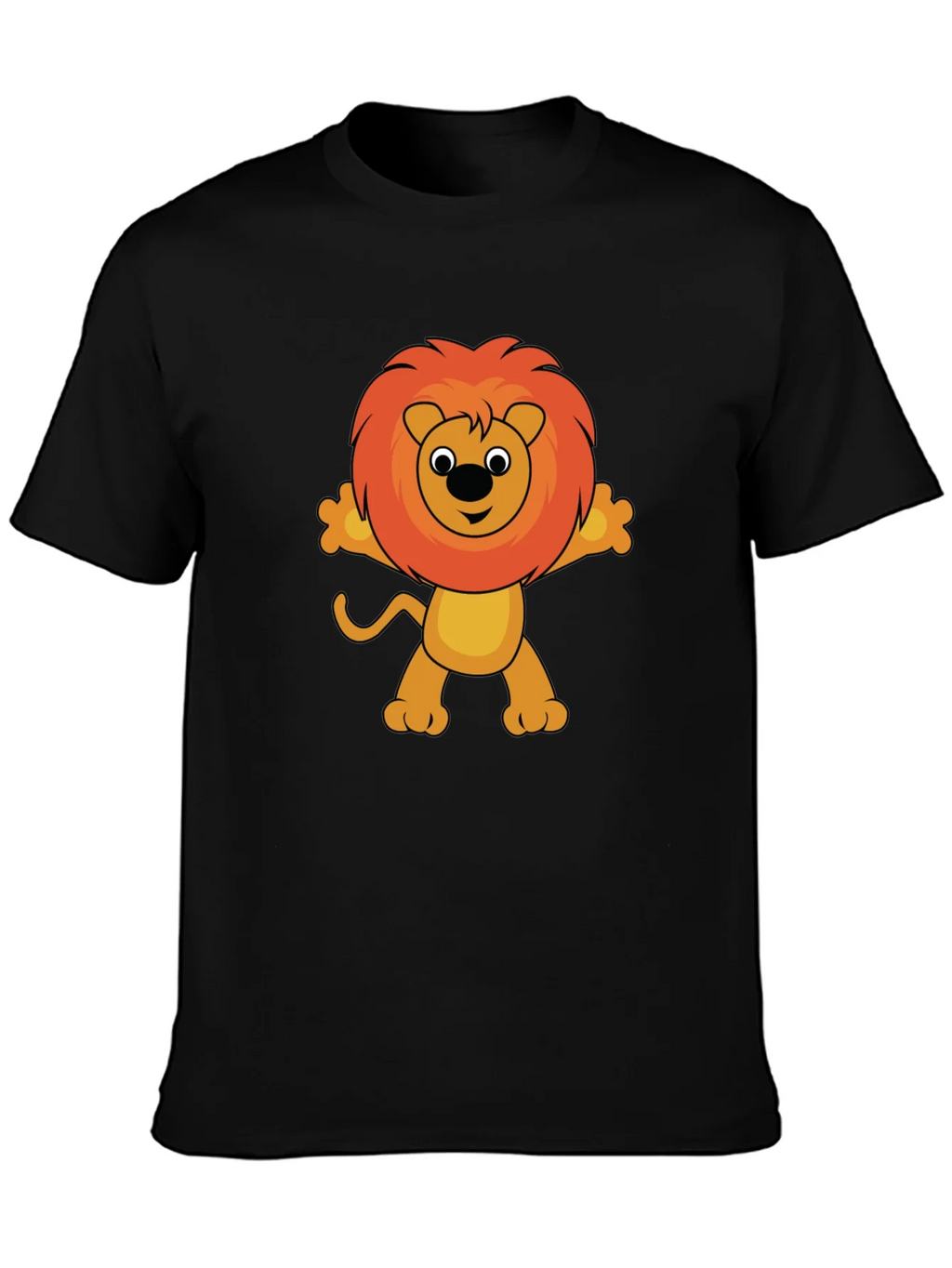 Cute Cartoon Lion Graphic T-Shirt - Black product image 3