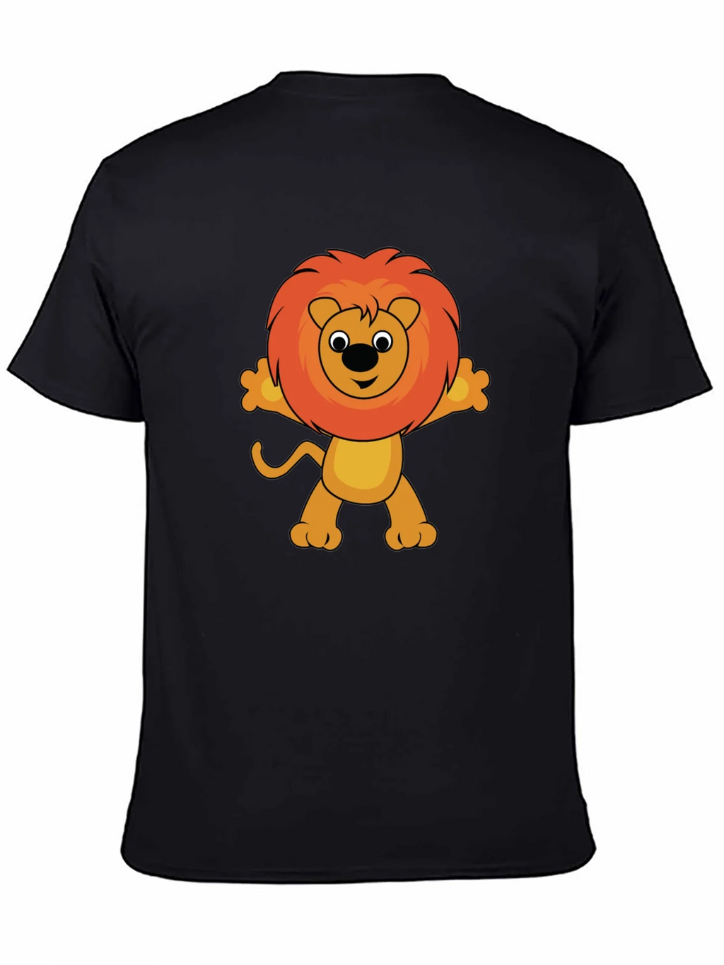 Cute Cartoon Lion Graphic T-Shirt - Black product image 4