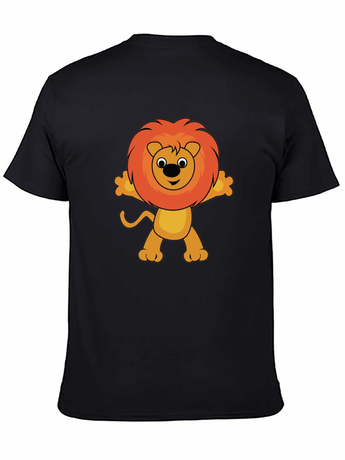 Cute Cartoon Lion Graphic T-Shirt - Black product image 4