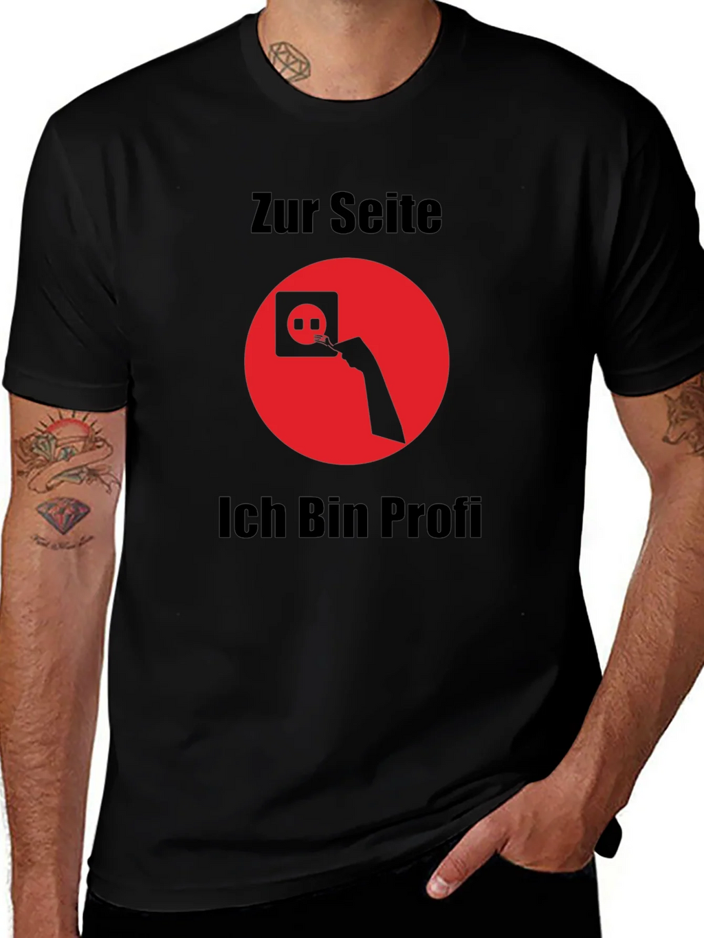 Electrician Humor T-Shirt - Zur Seite Ich Bin Profi product image 1