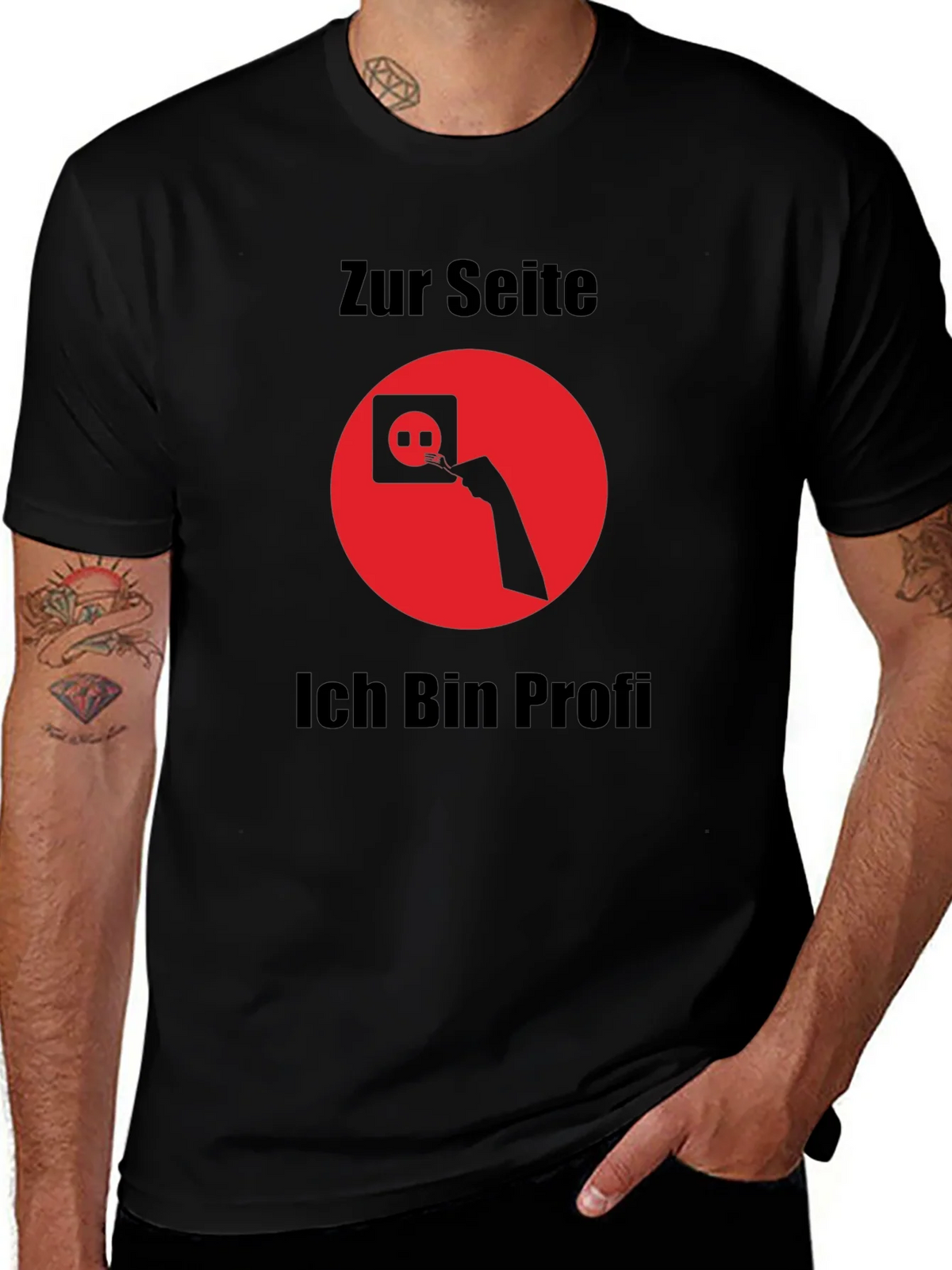Electrician Humor T-Shirt - Zur Seite Ich Bin Profi product image 1