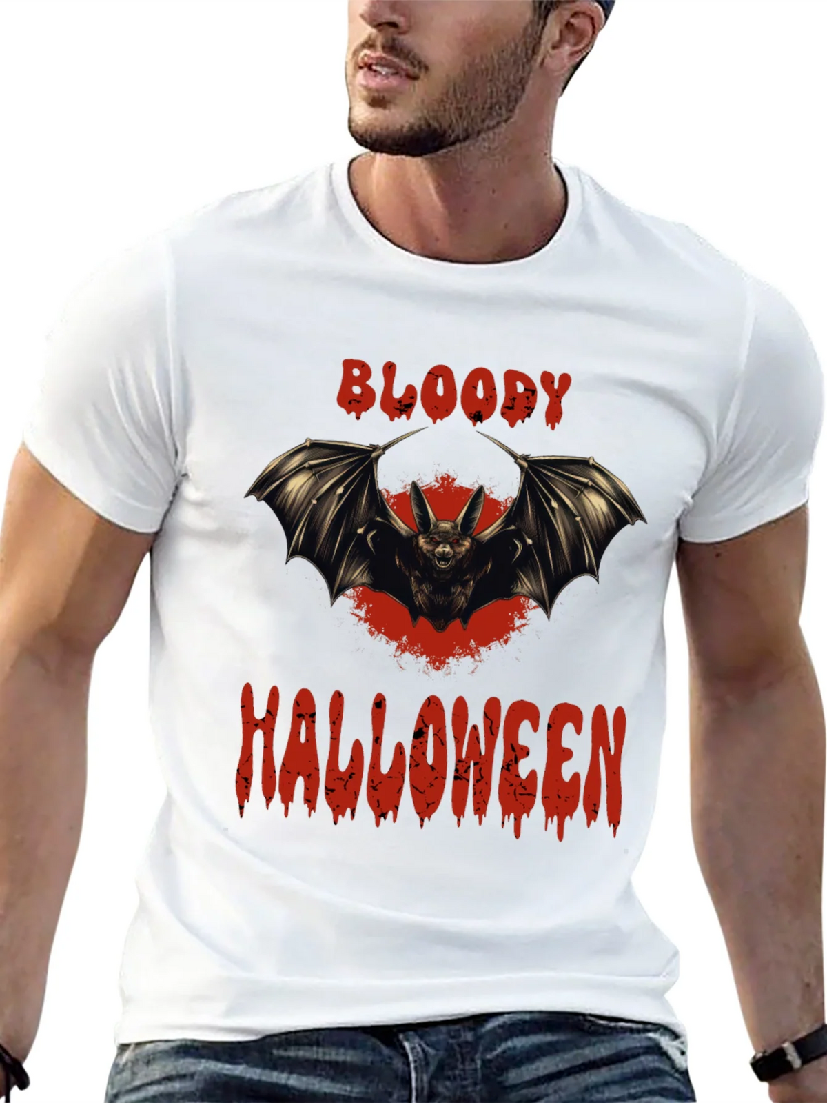 Bloody Halloween Bat Graphic T-Shirt product image 12