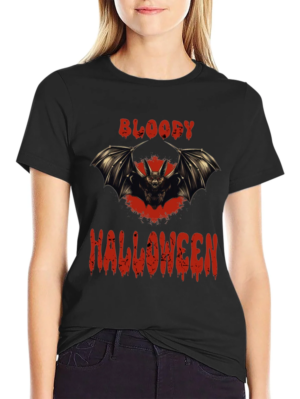 Bloody Halloween Bat Graphic T-Shirt product image 2
