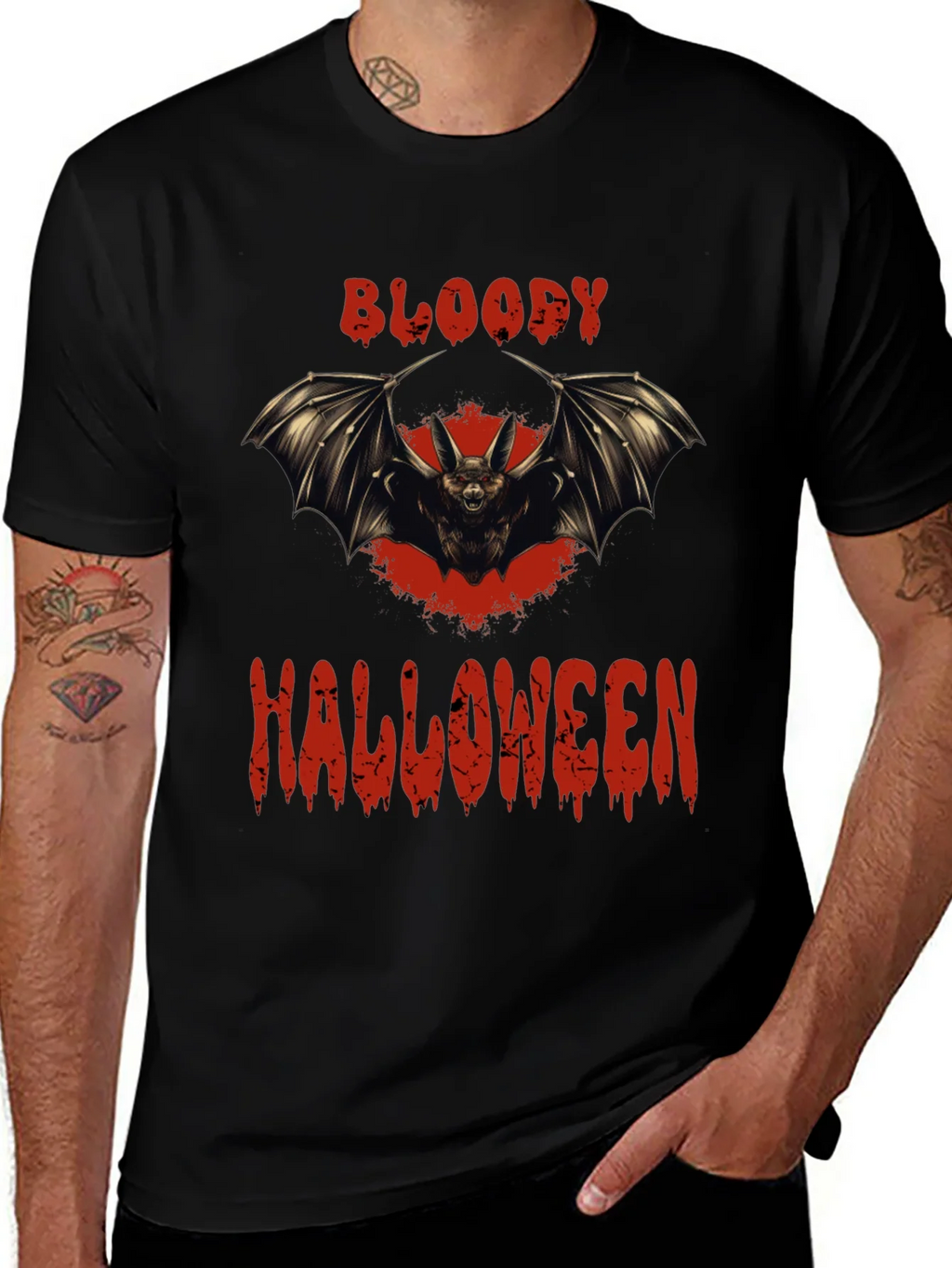 Bloody Halloween Bat Graphic T-Shirt product image 1