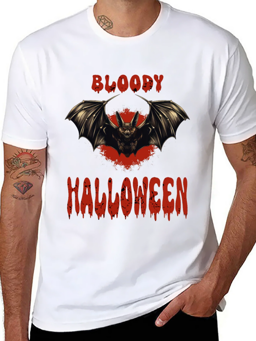 Bloody Halloween Bat Graphic T-Shirt product image 7