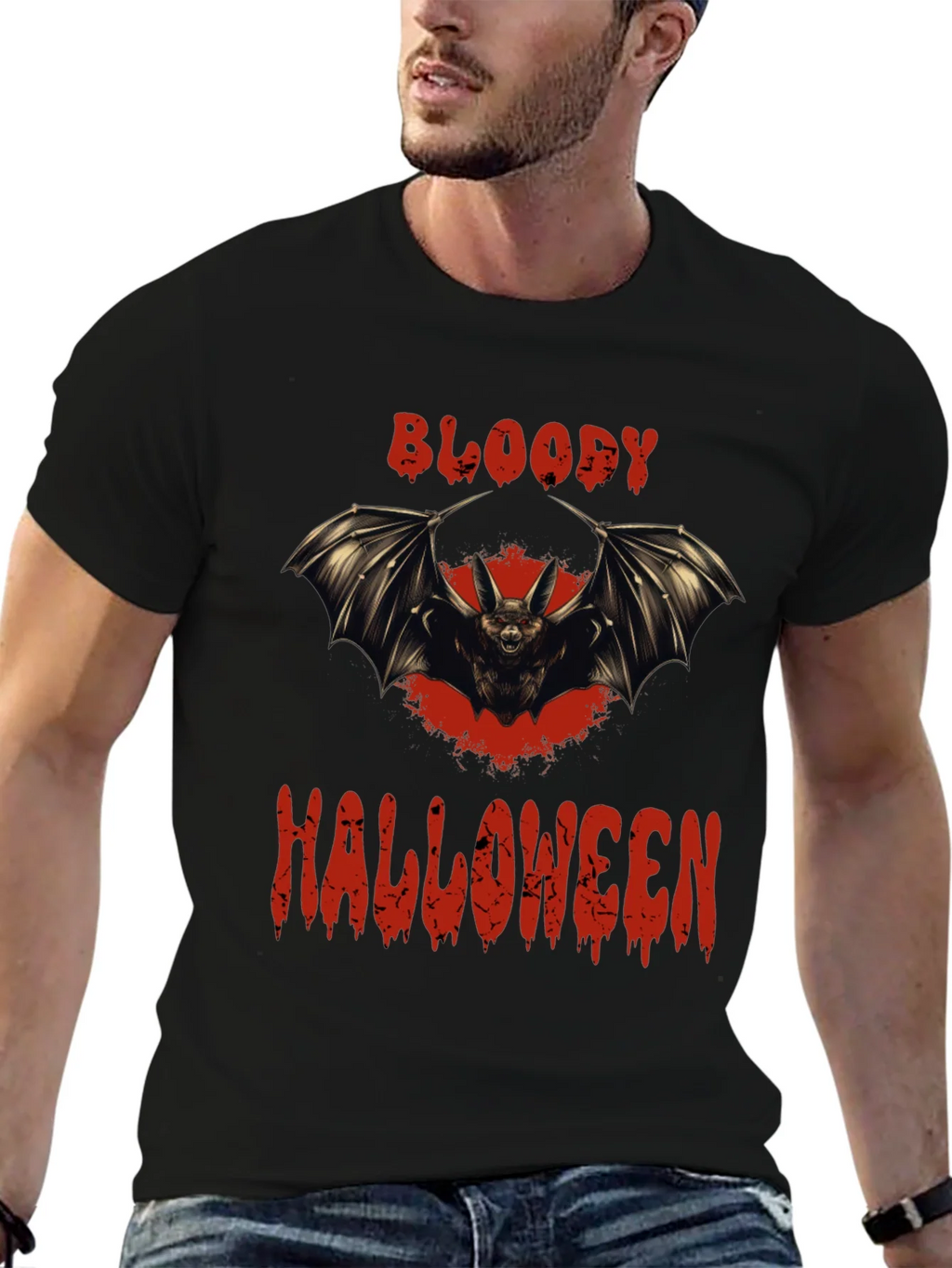 Bloody Halloween Bat Graphic T-Shirt product image 6