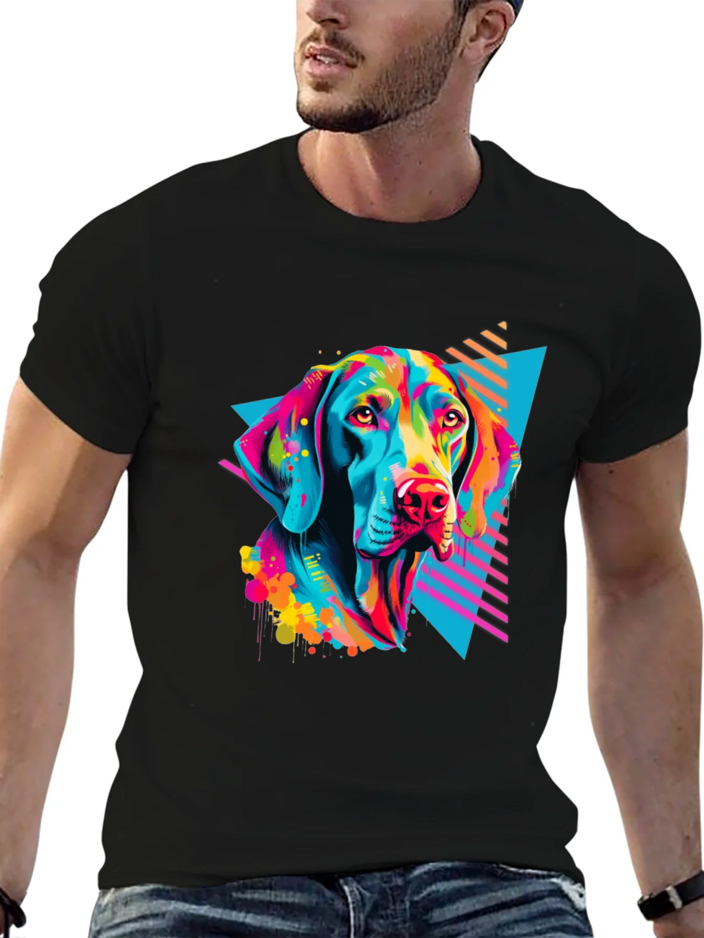 Vibrant Dog Graphic T-Shirt - Bold 80s Style product image 6