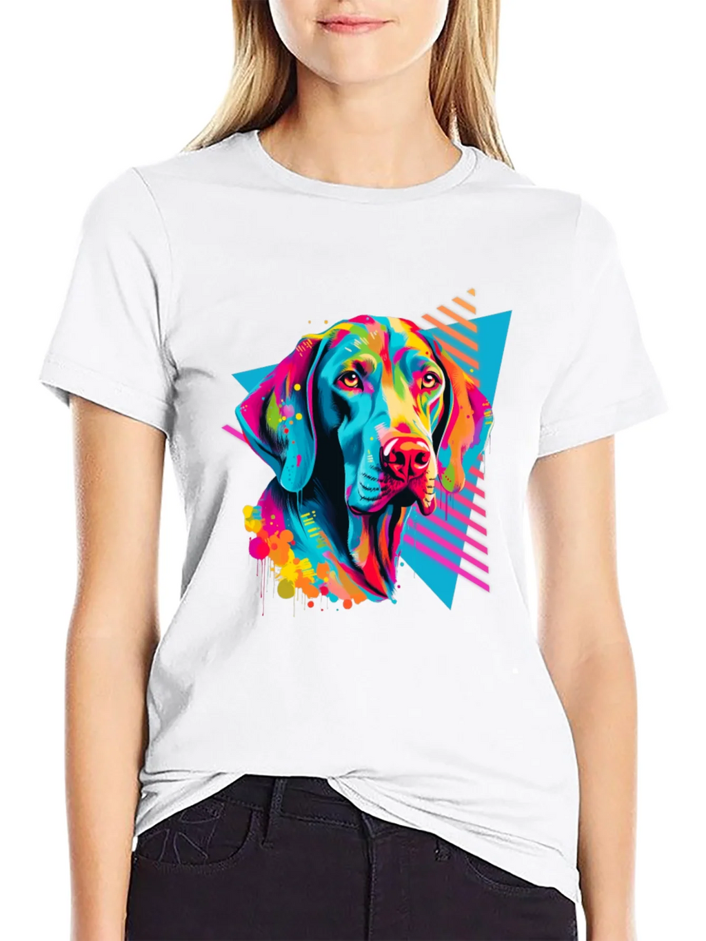 Vibrant Dog Graphic T-Shirt - Bold 80s Style product image 8