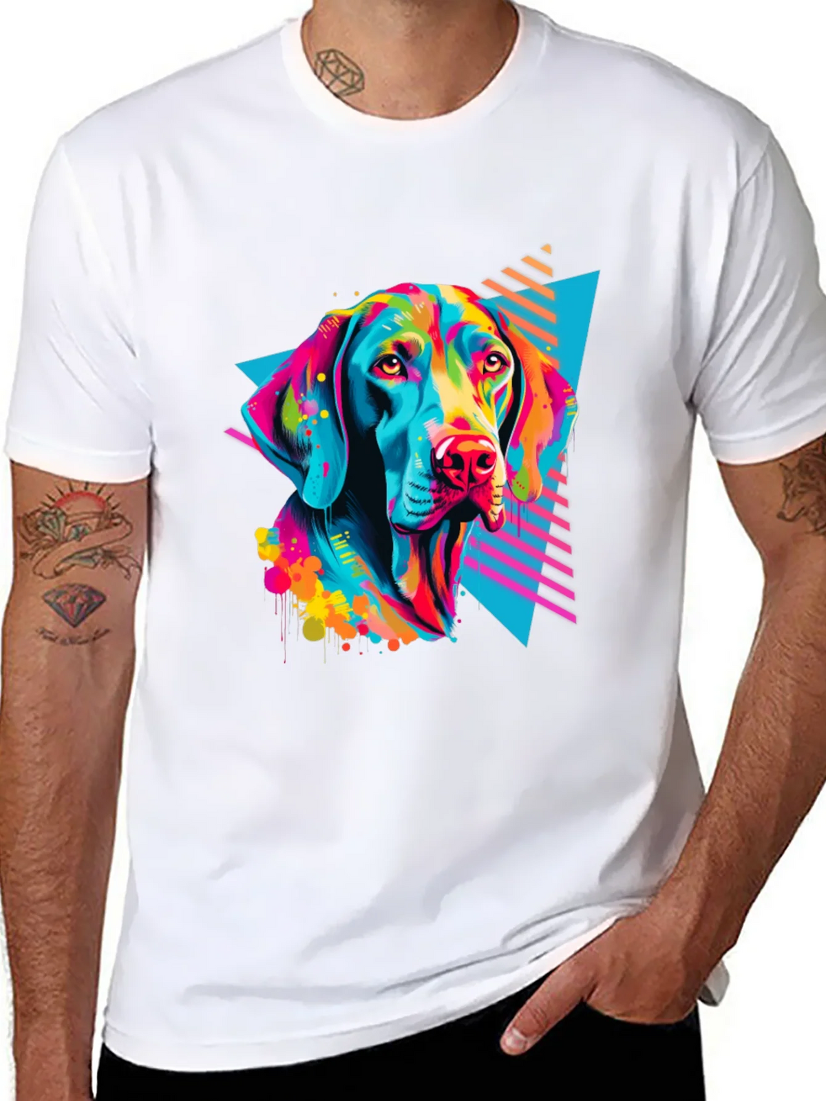 Vibrant Dog Graphic T-Shirt - Bold 80s Style product image 7