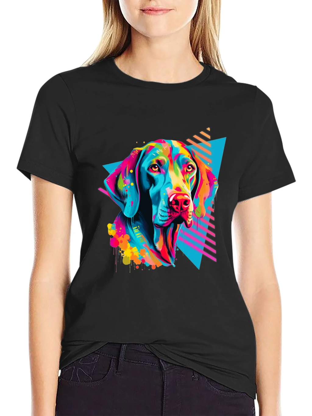 Vibrant Dog Graphic T-Shirt - Bold 80s Style product image 2