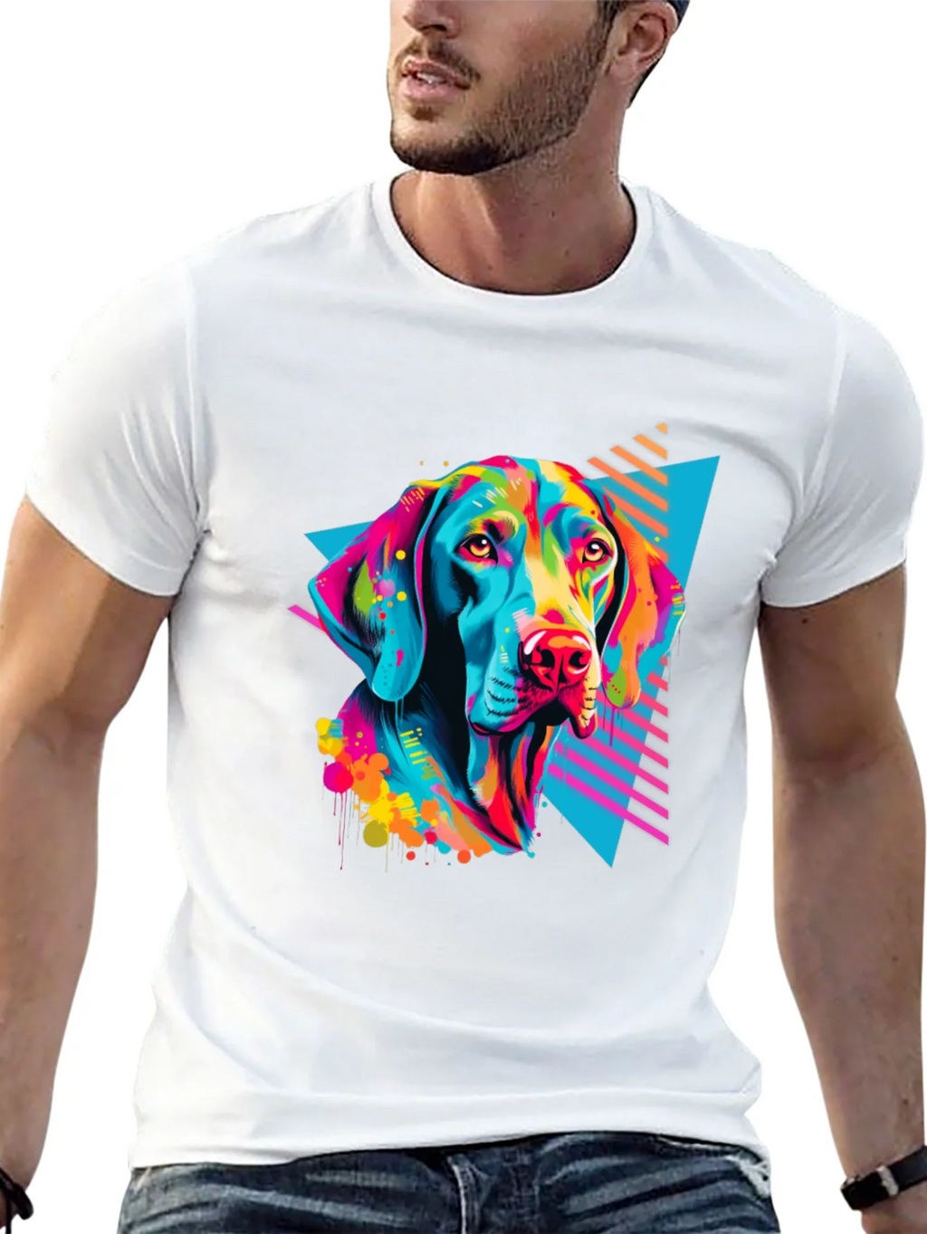 Vibrant Dog Graphic T-Shirt - Bold 80s Style product image 12