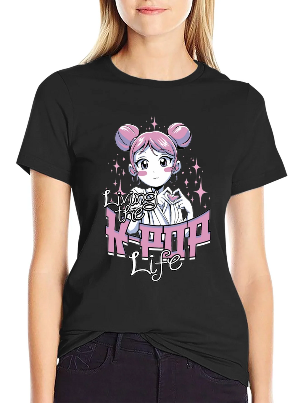 Living the K-POP Life Black Graphic Tee product image 2