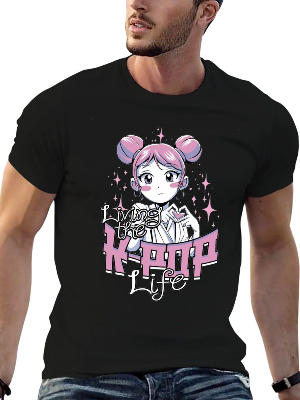 Living the K-POP Life Black Graphic Tee product image 6