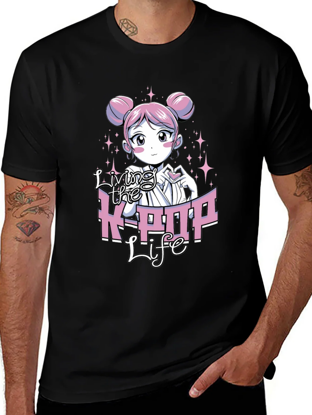 Living the K-POP Life Black Graphic Tee product image 1