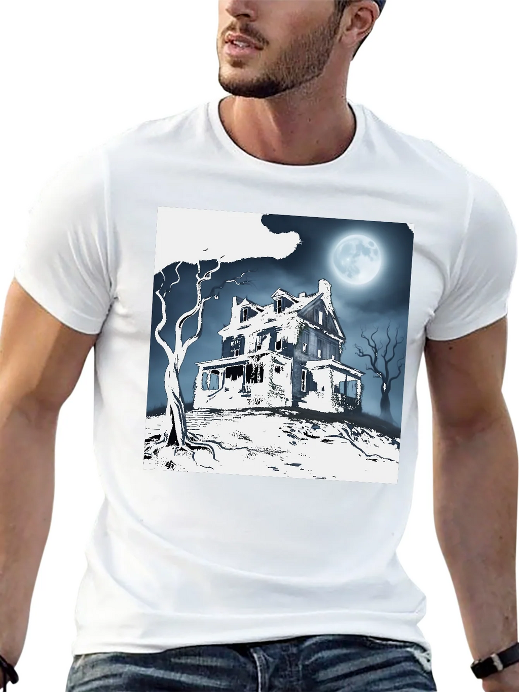 Spooky Haunted House Graphic Tee product image 12