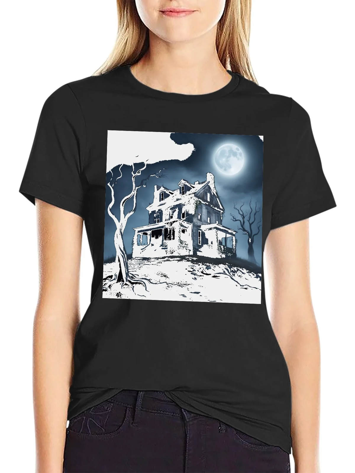 Spooky Haunted House Graphic Tee product image 2