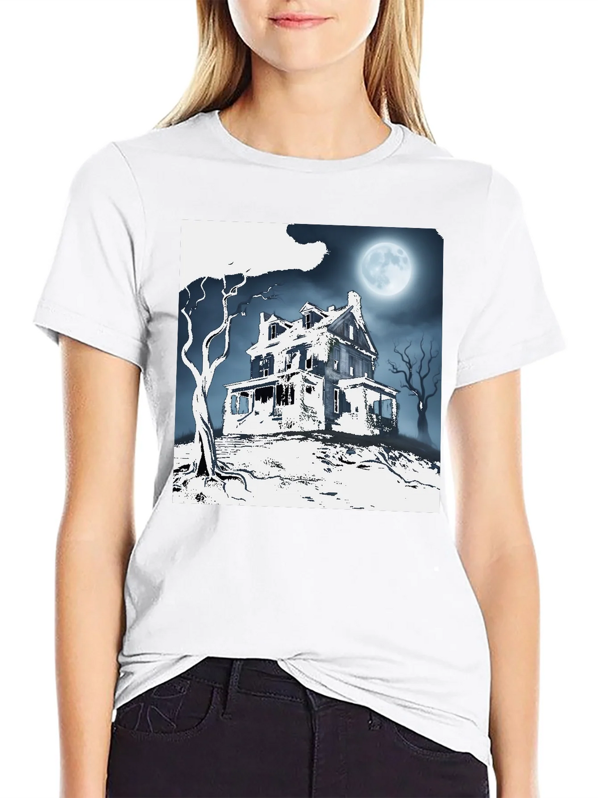Spooky Haunted House Graphic Tee product image 8