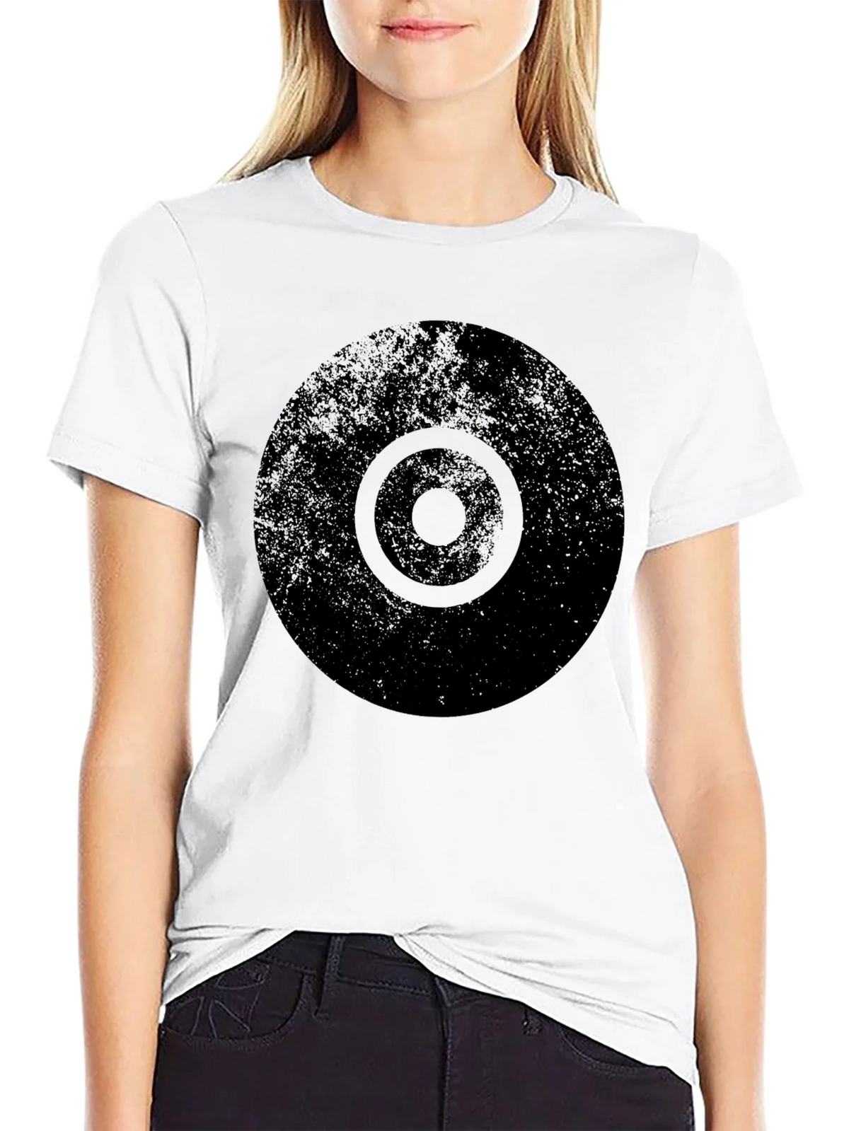 Distressed Target Graphic Mens Black T-Shirt product image 7