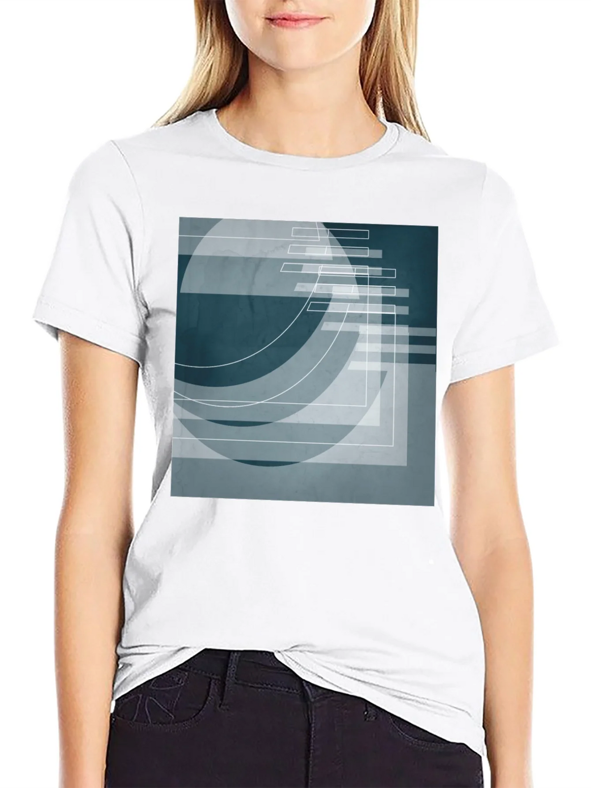 Abstract Geometric Graphic Print T-Shirt product image 6
