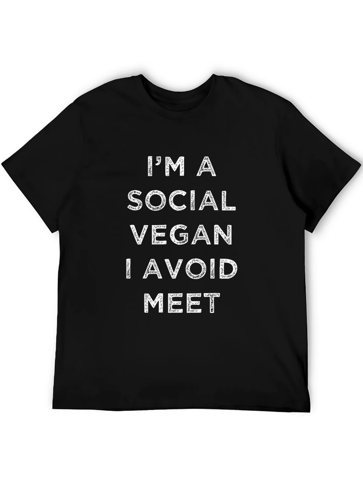 Im A Social Vegan I Avoid Meet Black T-Shirt product image 5