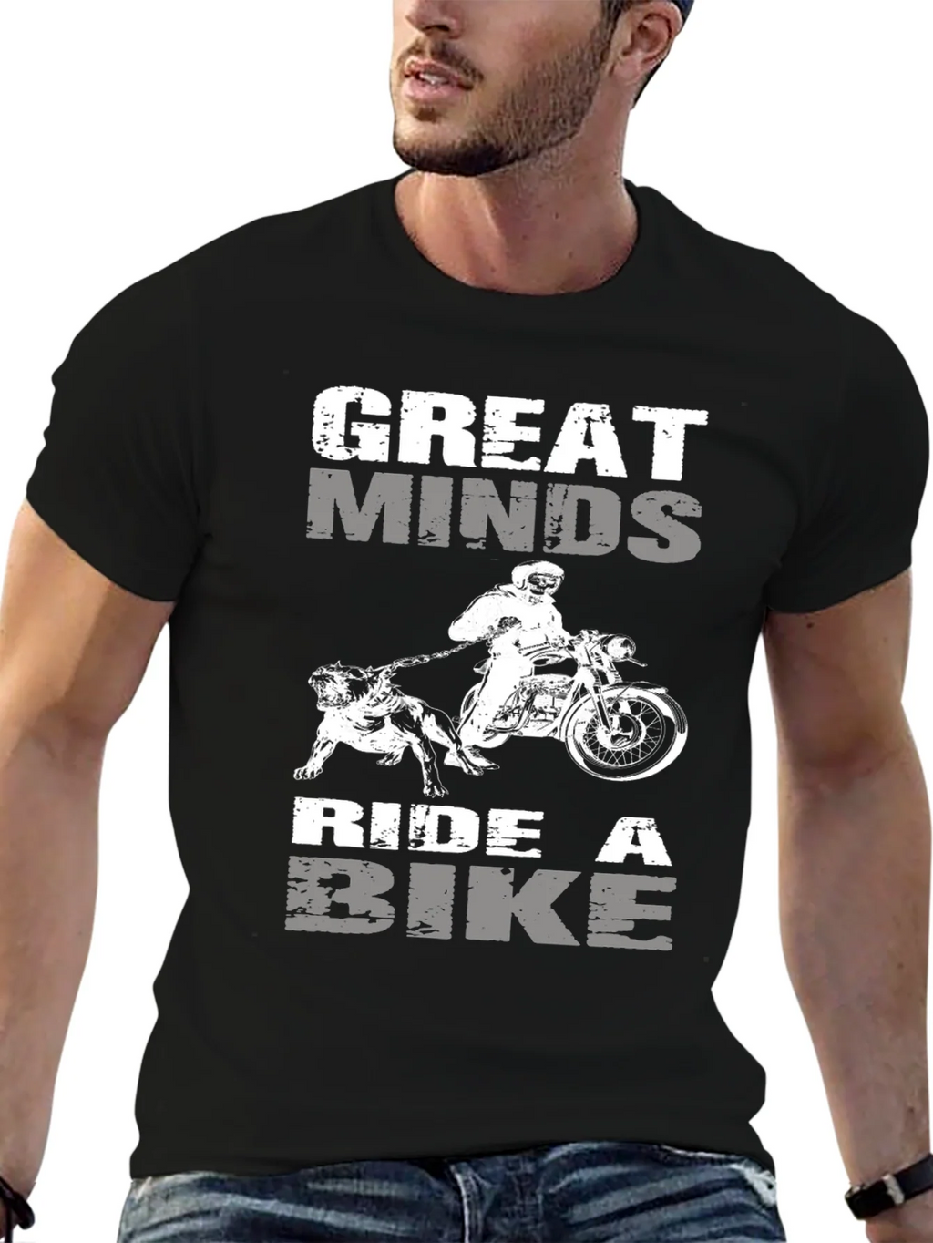 Great Minds Ride Bike Graphic Tee - Black Cotton Blend product image 6