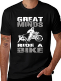 Great Minds Ride Bike Graphic Tee - Black Cotton Blend product image 1