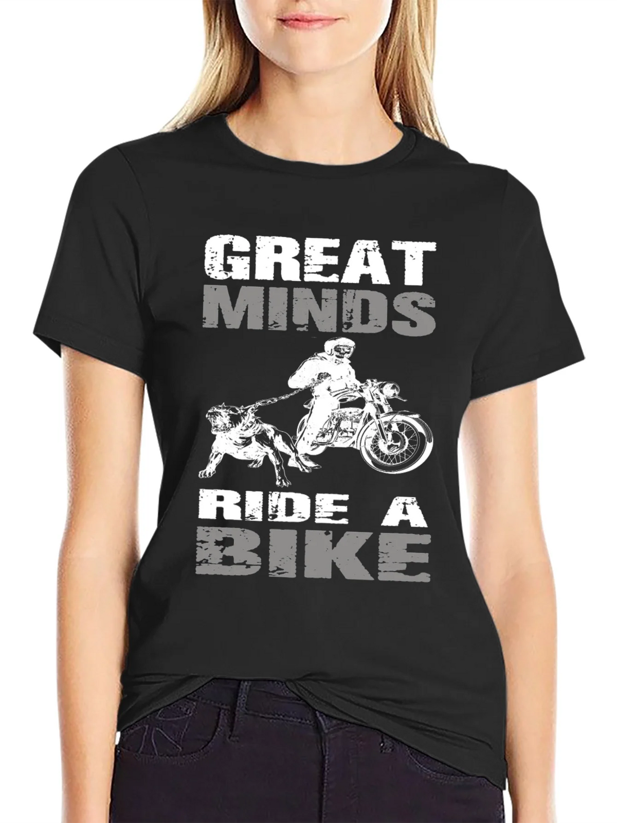 Great Minds Ride Bike Graphic Tee - Black Cotton Blend product image 2