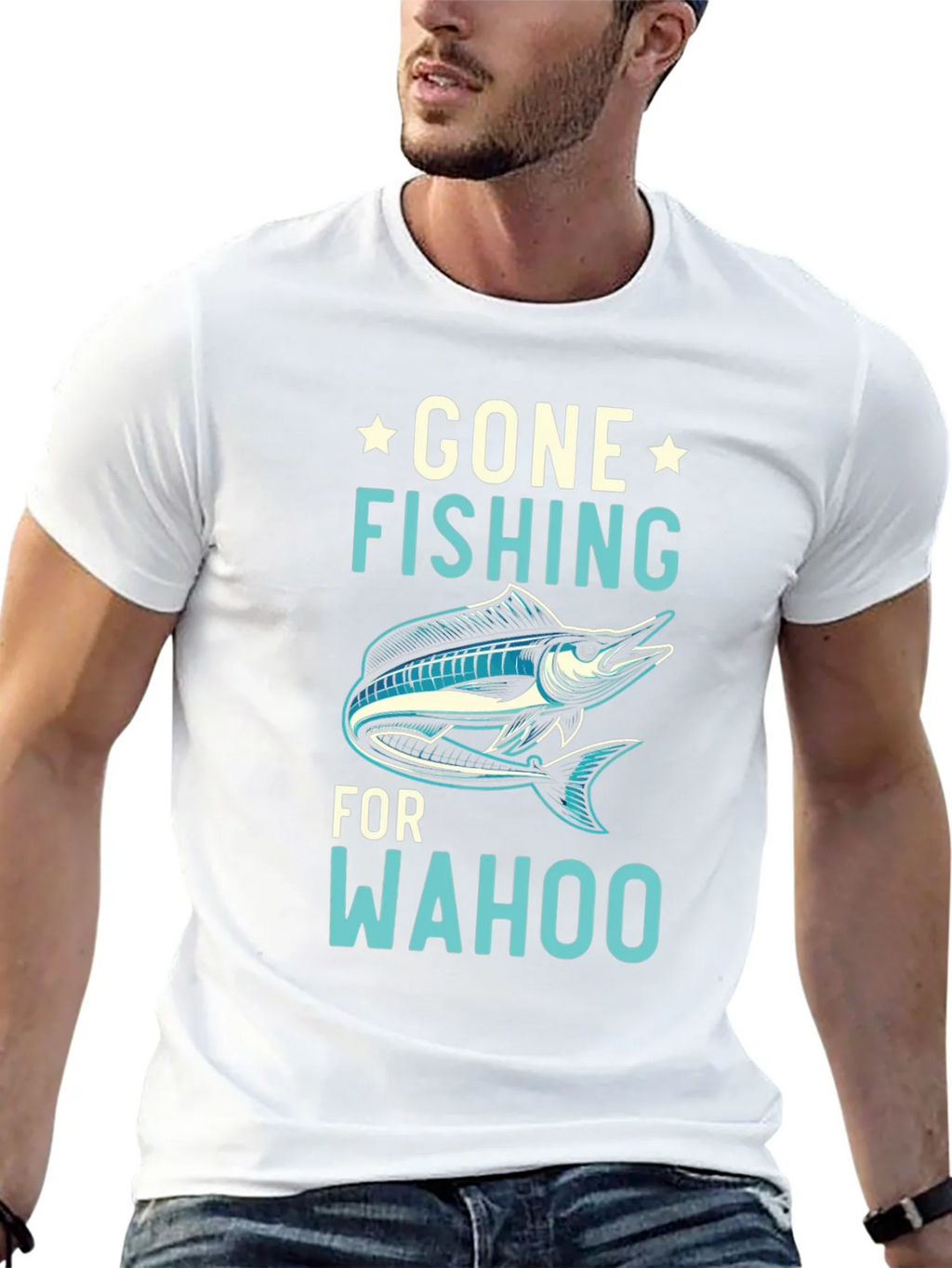Gone Fishing for Wahoo Graphic Tee - Black product image 8